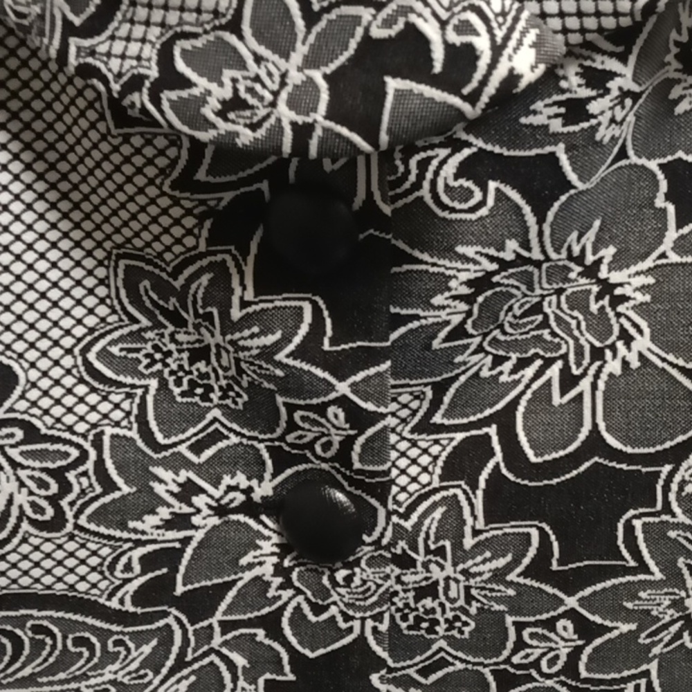 FINAL PRICE NYGARD black multi-colored 3/4 sleeve floral mesh print jacket 16 - Picture 12 of 12